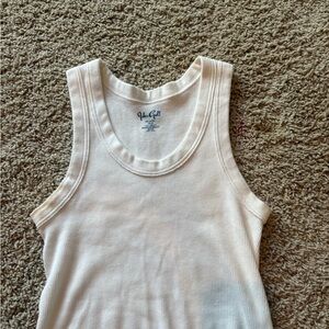 Brandy Melville Cream Ribbed Tank Top